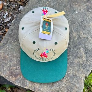 NWT Vintage 1996 Atlanta Olympics green & tan snapback hat